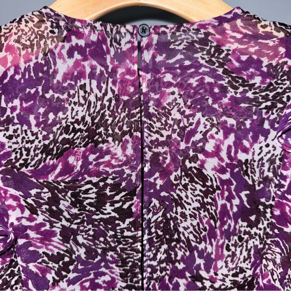 Express Purple Animal Print Ruched Sleeveless Mini Dress Size XXS NWT! - Picture 6 of 8